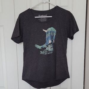 Ariat Charcoal Tee with Boot Design